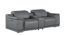 2679 - Genuine Leather Console Loveseat With Dual Power Recliners