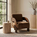 Cedra - Velvet Performance Fabric Upholstered Accent Chair - Brown Frame
