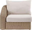 Seacrest - Olefin Water Resistant Fabric And Wicker Outdoor Patio Left Arm Chair