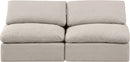 Indulge - Linen 2 Seat Modular Armless Sofa
