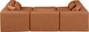 Cube - 6 Piece Modular Sectional - Cognac
