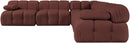 Orin - Velvet Fabric 5 Piece Modular Sectional