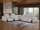 1208 - 7 Piece L-Shaped Leather Reclining Sectional With 4 Power Recliners