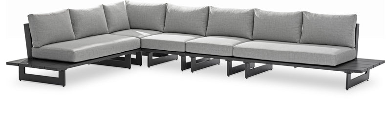 Maldives - 5 Piece Water Resistant Outdoor Patio Modular Sectional With Gray Base