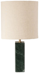 Vellum - Genuine Marble Base And Linen Textured Fabric Shade Table Lamp