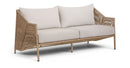 Coastline - Olefin Water Resistant Fabric And Wicker Outdoor Patio Loveseat - Beige