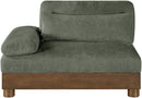 Turin - Chenille Fabric Upholstered Modular Arm Chair - Walnut Base