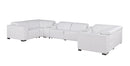 1208 - 8 Piece U Shaped Leather Sectional With 4 Power Recliner & Power Headrests - White
