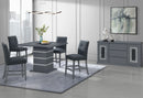 Monaco - 7 Piece Dining Room Set (Bar Table And 6 Bar Stools) - Dark Gray