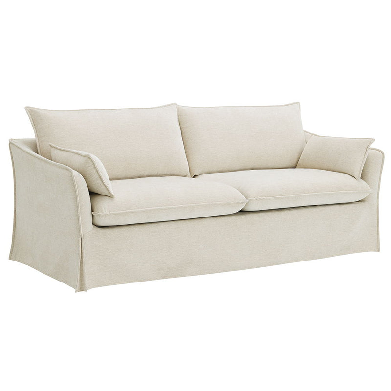 Shane - Sofa With 2 Pillows - Beige Linen
