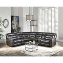 Imogen - Power Motion Sectional Sofa With USB - Gray Leather-Aire