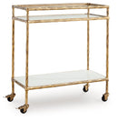 Plattfield - Bar Cart - Antique Gold Finish