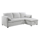 Yaroslav - Reversible Sectional Sofa With Sleeper & Storage - Cream Chenille