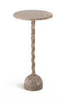 Helix - Genuine Marble Top And Aluminum Base End / Side Table