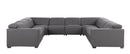 1208 - 8 Piece U Shaped Leather Sectional With 4 Power Recliners & Power Headrest