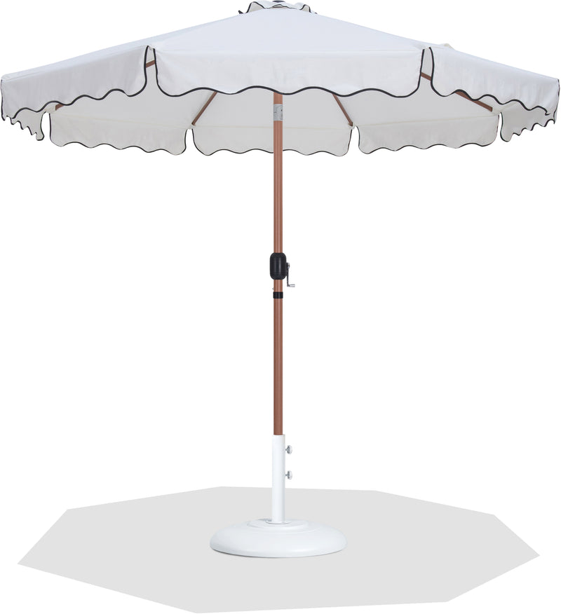 Amalfi - Patio Umbrella - White Base / Light Brown Pole