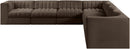 Rummi - Symmetrical Velvet Performance Fabric Upholstered 7 Piece Modular Sectional (With 3 Corner Chairs)