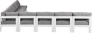 Nizuc - Outdoor Patio 9 Piece Modular Sectional With White Frame