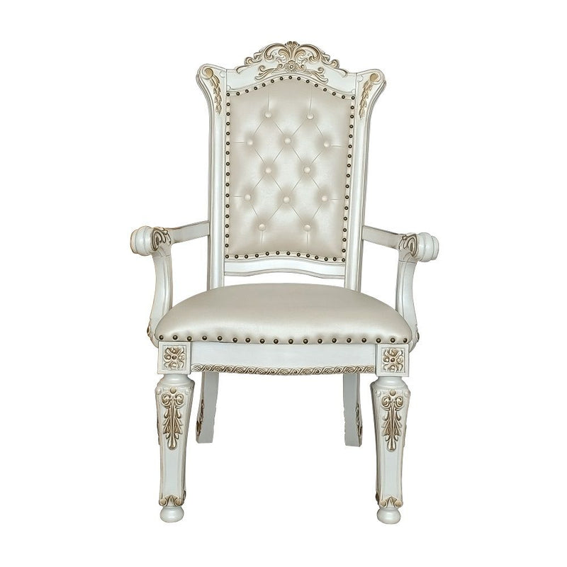 Vendome - Arm Chair (Set of 2) - Synthetic Leather & Antique Pearl