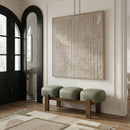 Woodcrest - Vegan Leather Upholstered Bench - Painted Brown Walnut Base