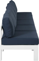 Nizuc - Outdoor Patio 5 Seat Modular Armless Sofa With White Frame