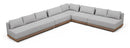 Solace - Olefin 5 Piece Outdoor Patio Modular Sectional