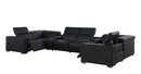 1208 - 8 Piece Modular Leather Sectional With 2 Power Recliners & Power Headrests