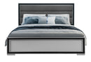Amelia - 5 Piece Full Bedroom Set With LED - Gray Black
