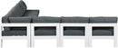 Nizuc - Outdoor Patio 7 Piece Modular Sectional With White Frame