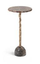 Helix - Genuine Marble Top And Aluminum Base End / Side Table