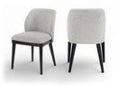 Valeo - Linen Textured Fabric Upholstered Dining Chair (Set of 2) - Painted Black Base