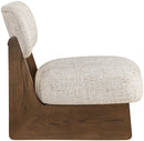 Vetra - Linen Textured Fabric Upholstered Accent Chair With Brown Base