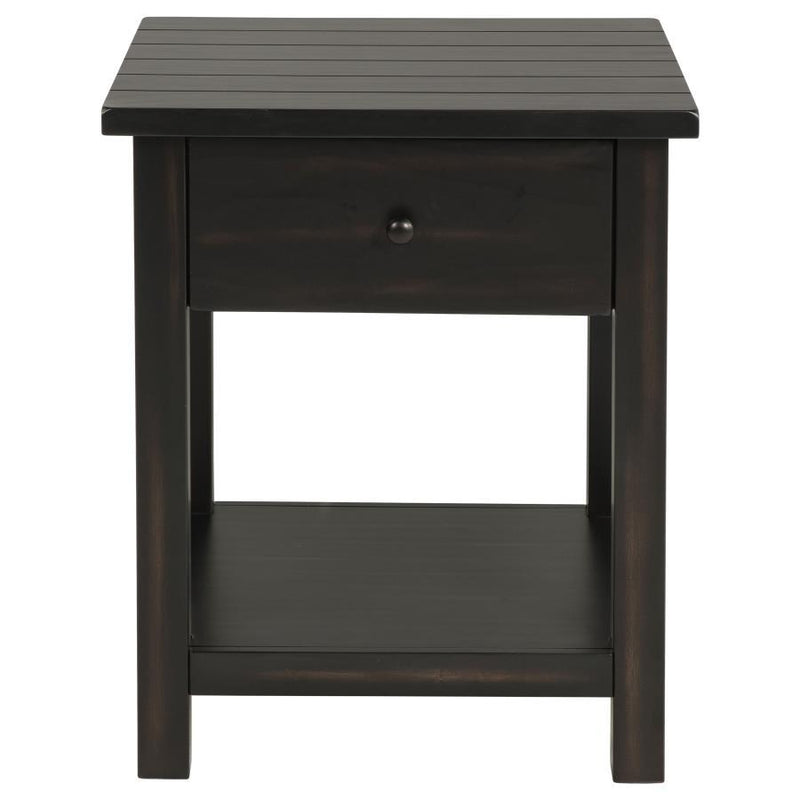 Payne - 1 Drawers Wood End Table with Shelf