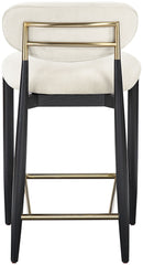 Riccio - Fabric Stool - Black Frame