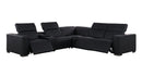 1208 - 6-Piece L-Shaped Leather Reclining Sectional With 3 Power Recliners