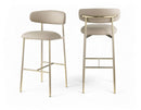 Lupita - Vegan Leather Upholstered Bar Stool With Brushed Gold Frame (Set of 2)