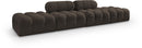 Ames - 4 Piece Boucle Upholstered Modular Sofa With 2 Backless Seats