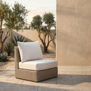 Seacrest - Olefin Water Resistant Fabric And Wicker Outdoor Patio Armless Chair