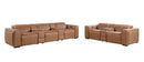 1224 - Coganc 8-Piece Modular Power Reclining Sofa & Loveseat Set In With 5 Power Recliners & Power Headrests - Cognac