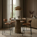 Lupita - Vegan Leather Upholstered Bar Stool With Matte Black Frame (Set of 2)
