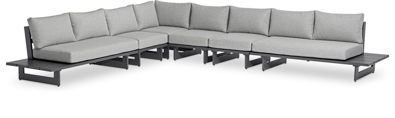 Maldives - 6 Piece Water Resistant Outdoor Patio Modular Sectional With Gray Base
