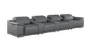 2679 - Genuine Leather Sofa With 4 Power Recliners, Power Headrests & 3 Storage Consoles