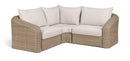 Seacrest - Olefin Water Resistant Fabric And Wicker 3 Piece Outdoor Patio Modular Sectional