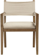 Avon - Linen Textured Performance Fabric Upholstered Dining Arm Chair