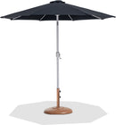 Fiji - Aluminum Patio Umbrella With Round Teak And White Base