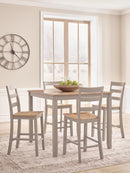 Harperfeld - Dining Room Counter Table Set (Set of 5) - Natural / Gray