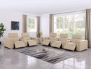 1208 - Modular Leather Sofa Loveseat With 6 Recliners And Power Headrests