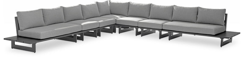 Maldives - 7 Piece Water Resistant Outdoor Patio Modular Sectional With Gray Base