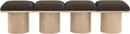 Pavilion - 4 Piece Modular Bench With Natural Base