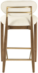 Riccio - Stool - Walnut And Gold Frame